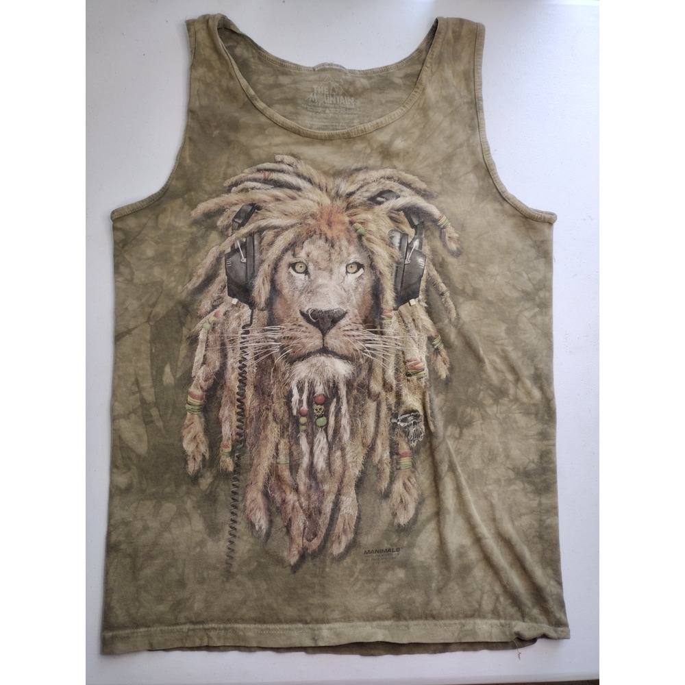 The Mountain Lion Dreadlocks Headphones Graphic Tank Top Men's Small